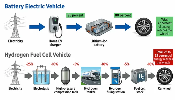 The Hydrogen Transport Mirage: Why India’s Clean Mobility Future Belongs to Batteries, Not Fuel Cells - Featured Cover Image