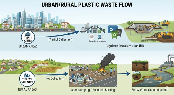 The Great Plastic Illusion: Why India’s Circular Economy is Burning on the Roadside, Dumped in the Soil and Floating in Water - Graphic Illustration 6