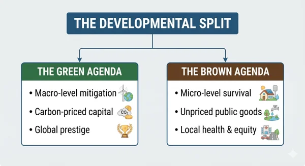 The Chasm Between Green Prestige and Brown Survival: Why India Must Bridge Climate Action and Environmental Justice - Graphic Illustration 1