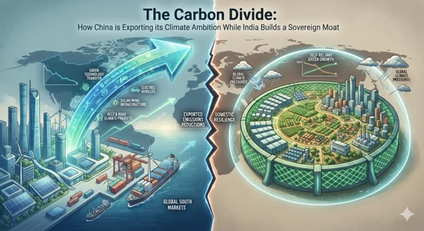 The Carbon Divide: How China is Exporting its Climate Ambition While India Builds a Sovereign Moat - Featured Cover Image