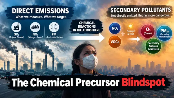 The Chemical Precursor Blindspot: Why India’s Focus on Direct Emissions is Missing the Secondary Pollutant Crisis - Featured Cover Image